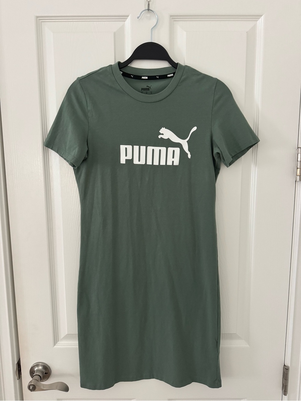 Puma Olive Crewneck Tee with Subtle Logo
